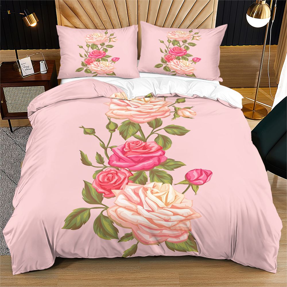 Aesthetic Floral Duvet Cover - Set Copripiumino con Stampa Floreale di