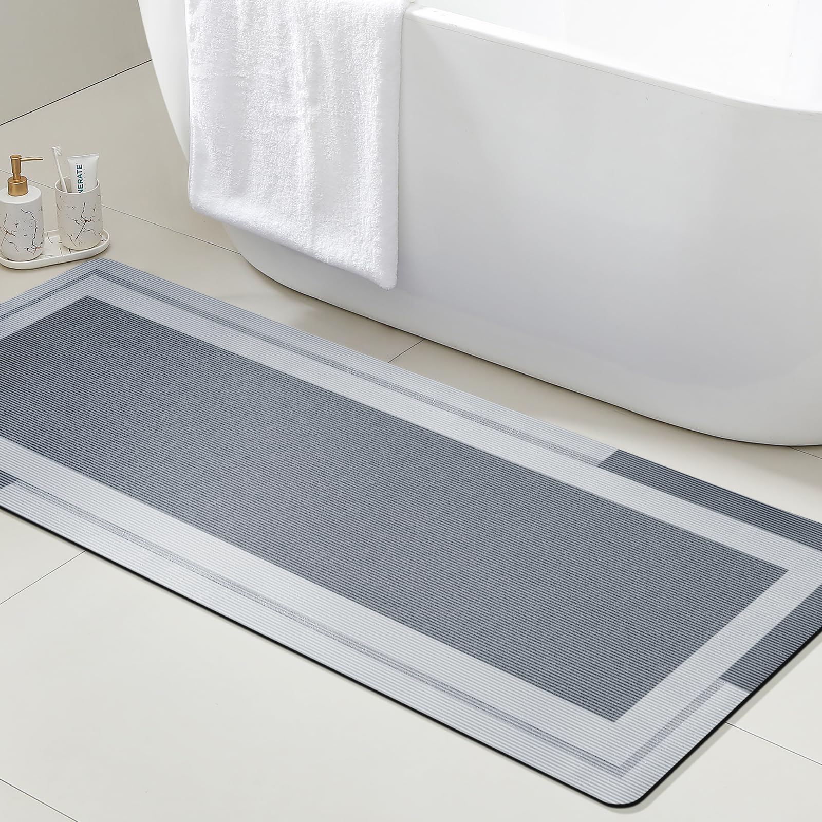 Quick Dry Diatomite Bath Mat - VIKAMA Tappeto da bagno con supporto