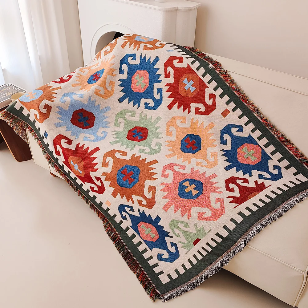 Boho Throw Blanket Fringe - Nuova coperta per divano, coperta Boho