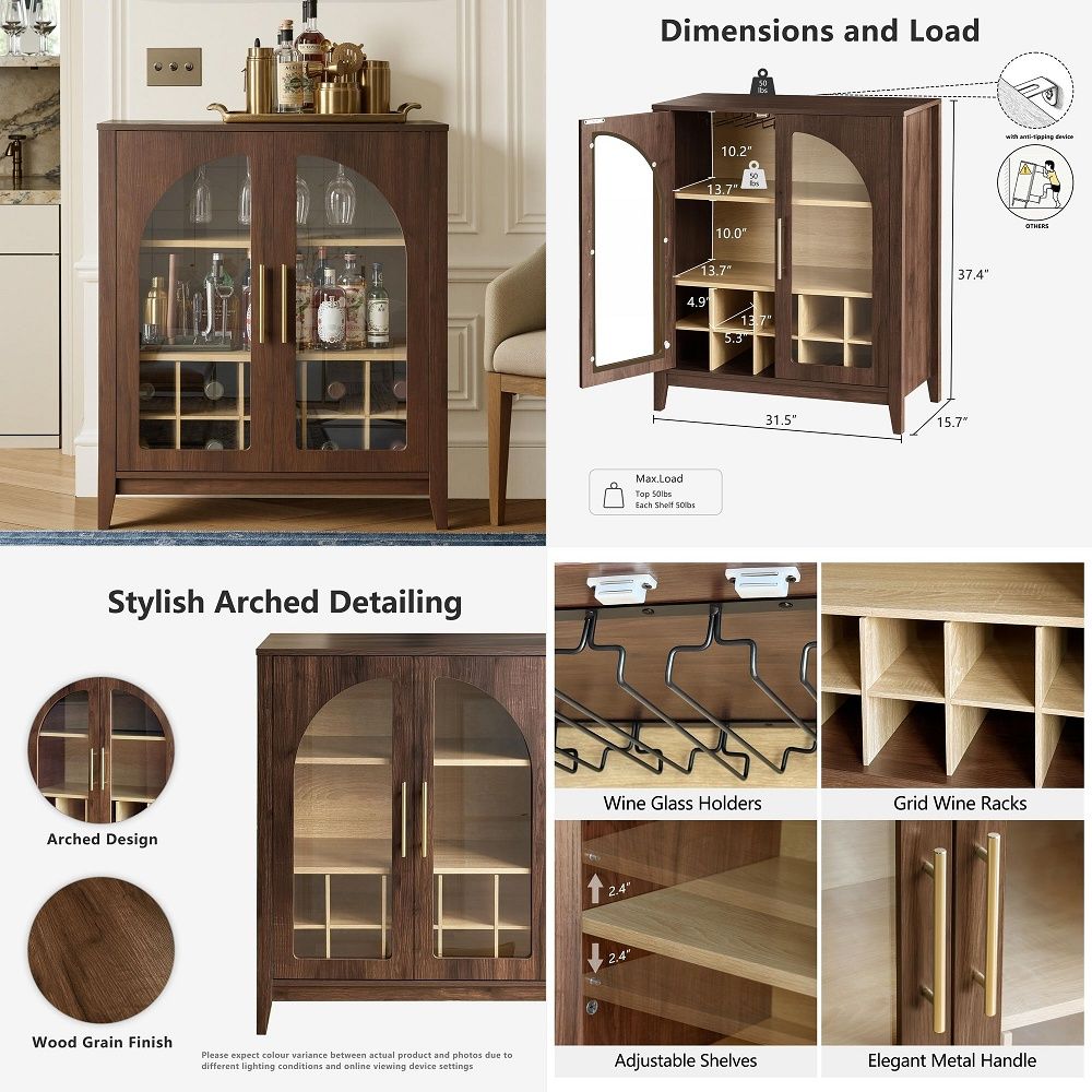 Kitchen - Armadio Alto con Ante in Vetro,