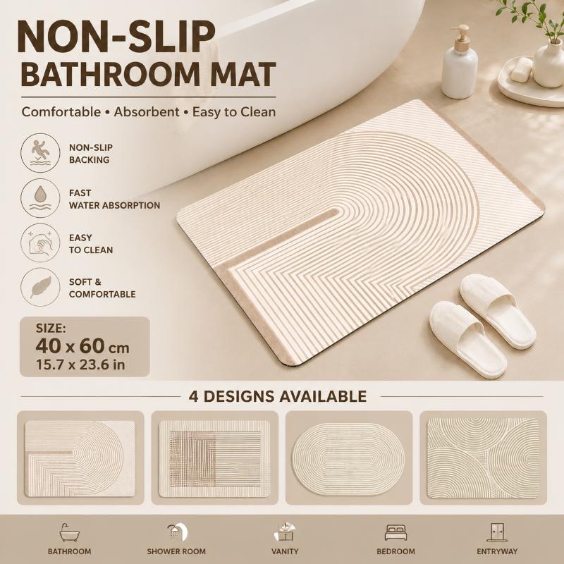 Quick Dry Diatomite Bath Mat - Tappetino da bagno in diatomite beige