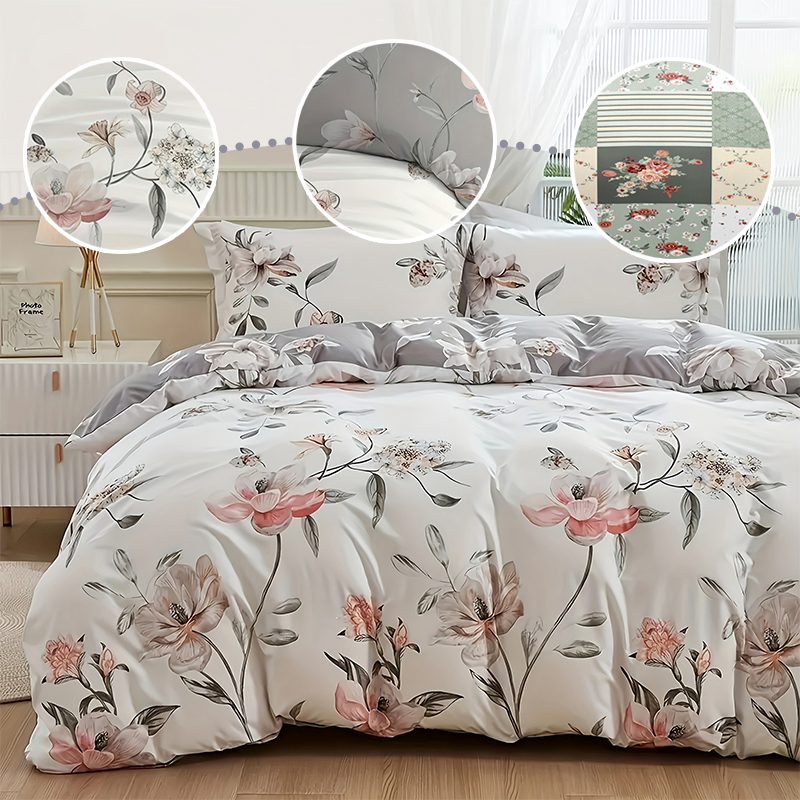 Aesthetic Floral Duvet Cover - Set Copripiumino Floreale Verde 2/3 Pezzi