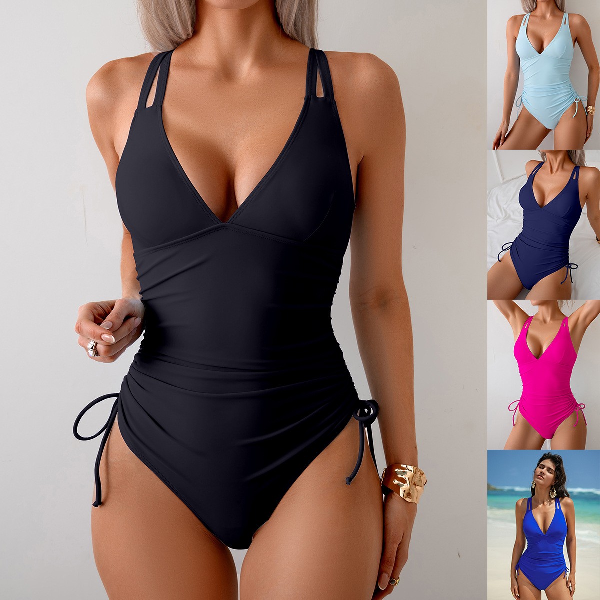 Bath - Costume da bagno intero nero tinta