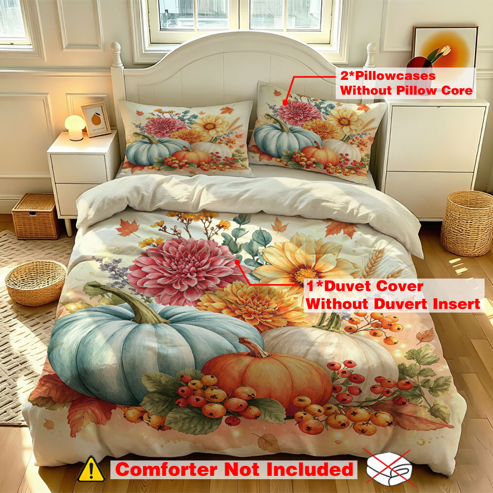 Aesthetic Floral Duvet Cover - Set Copripiumino 3 Pezzi con Motivi