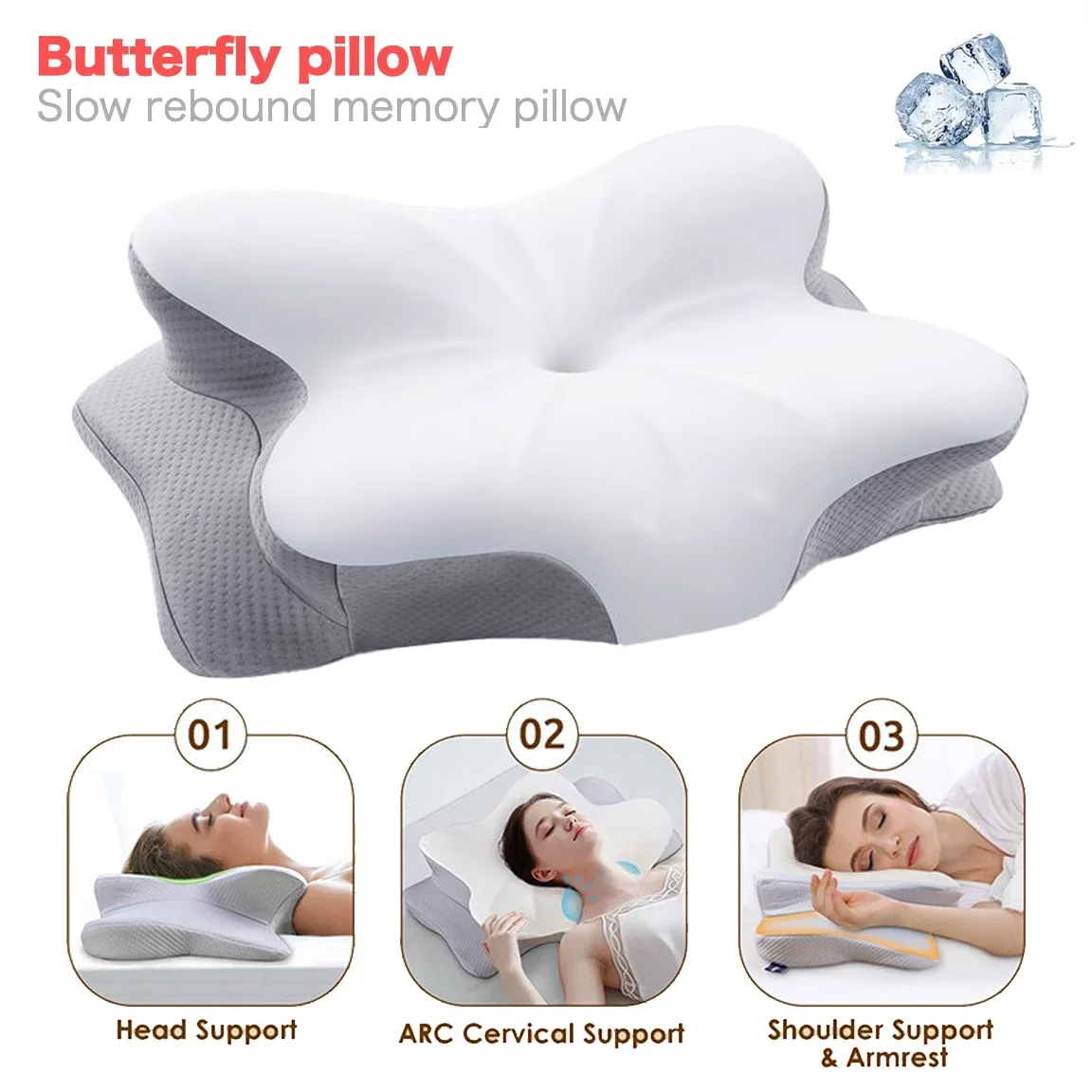 Memory Foam Orthopedic Pillow Neck Pain - Cuscino ergonomico ortopedico in memory foam,