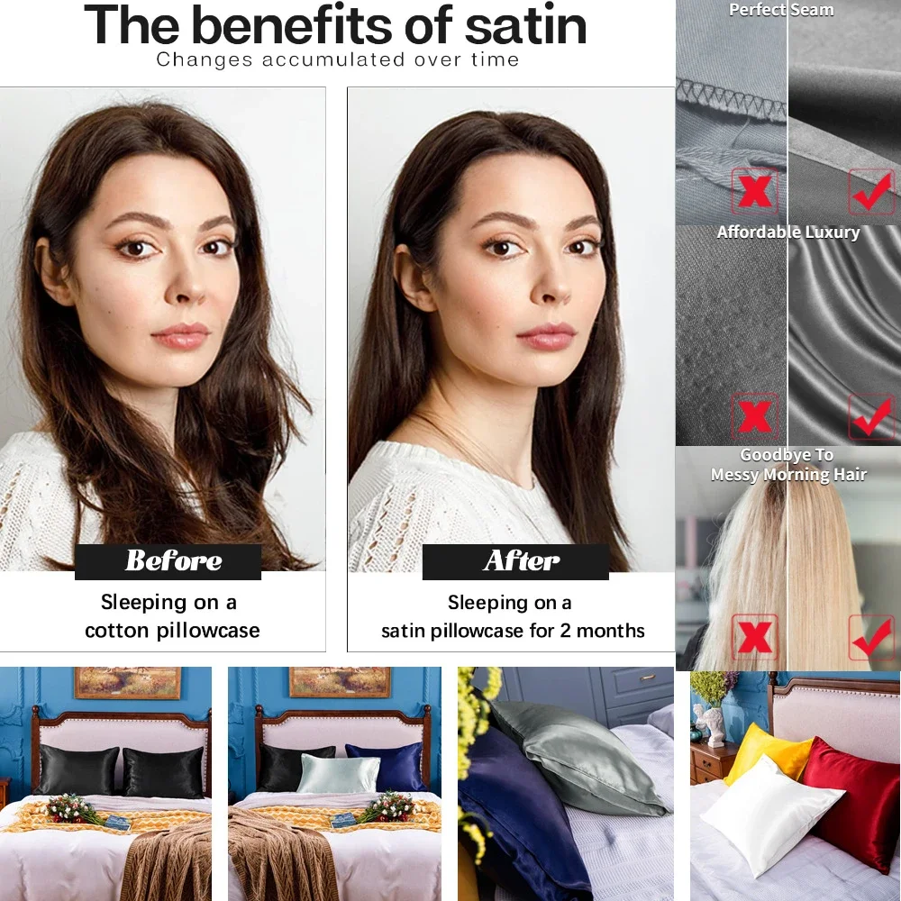 Confezione da 2 federe in raso - Satin Silk Pillowcase Hair Skin recensione e prezzo