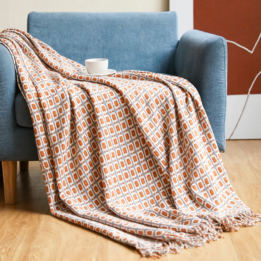 Coperta in Tessuto Jacquard a  - Boho Throw Blanket Fringe recensione e prezzo