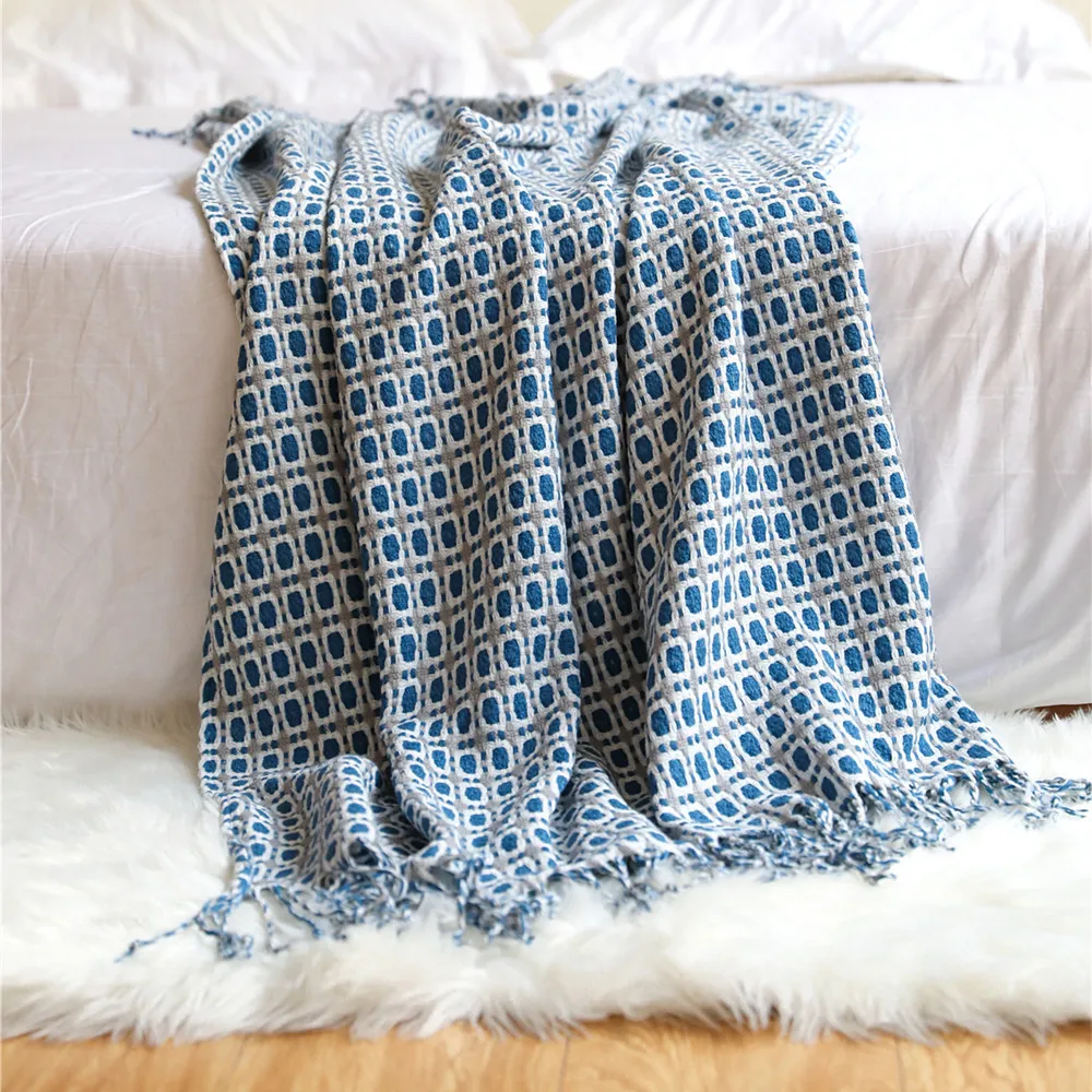 Coperta in Tessuto Jacquard a  - Boho Throw Blanket Fringe recensione e prezzo