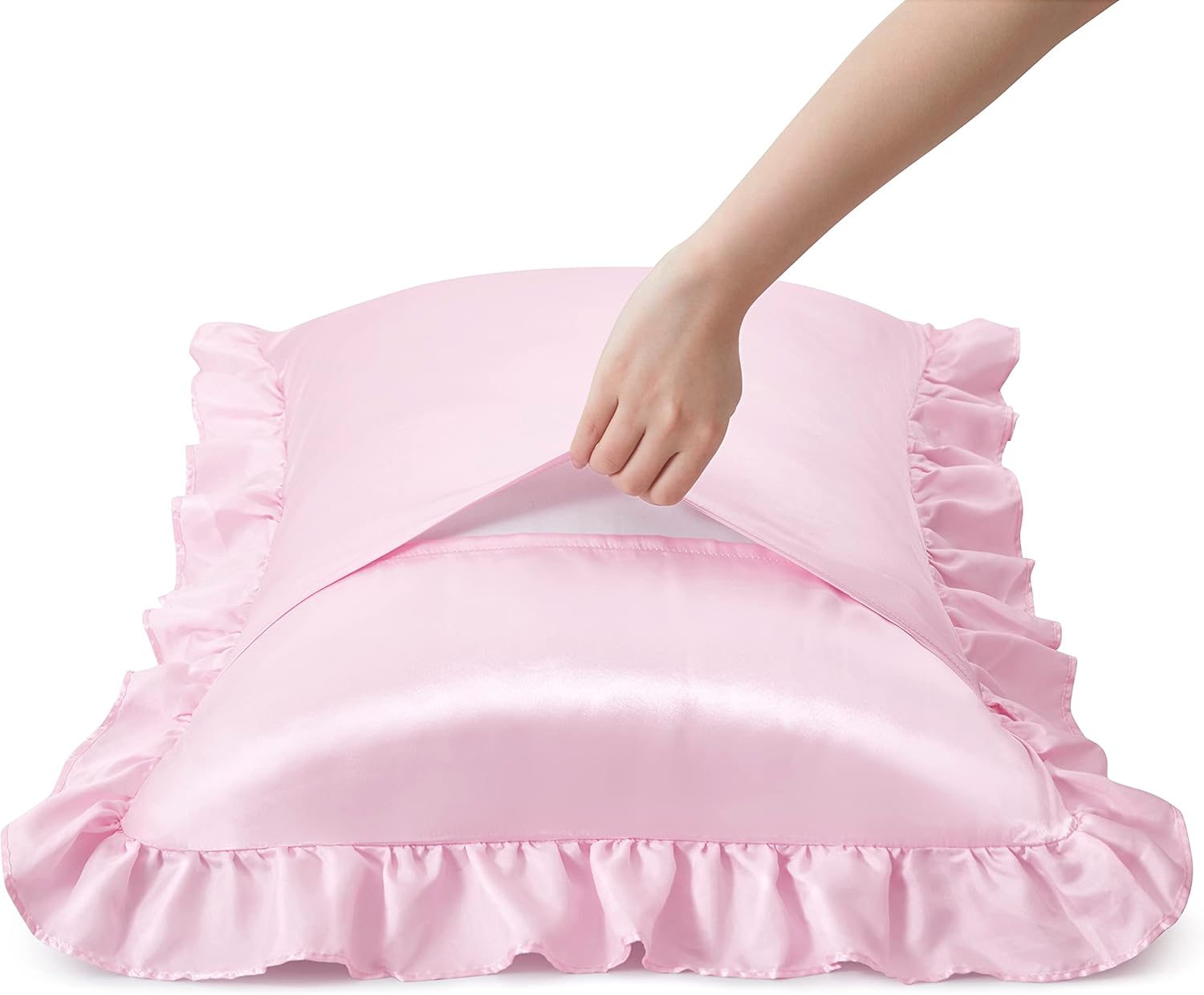2 Federe in Raso con Volant pe - Satin Silk Pillowcase Hair Skin recensione e prezzo